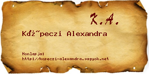 Köpeczi Alexandra névjegykártya