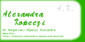 alexandra kopeczi business card